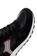Women's Black Suede Leather Detailed Sneaker | Derimod