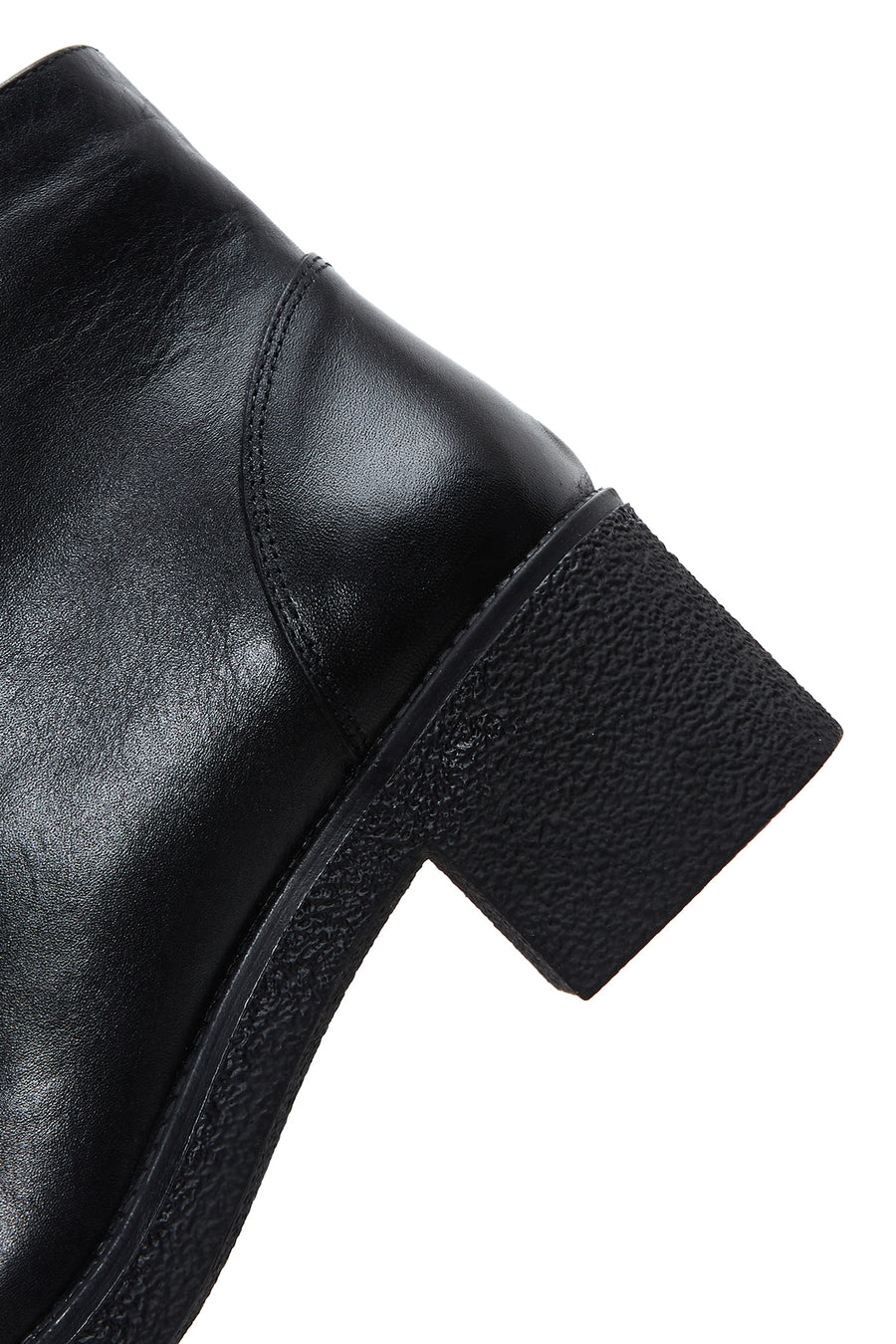 Women's Black Leather Heeled Boots