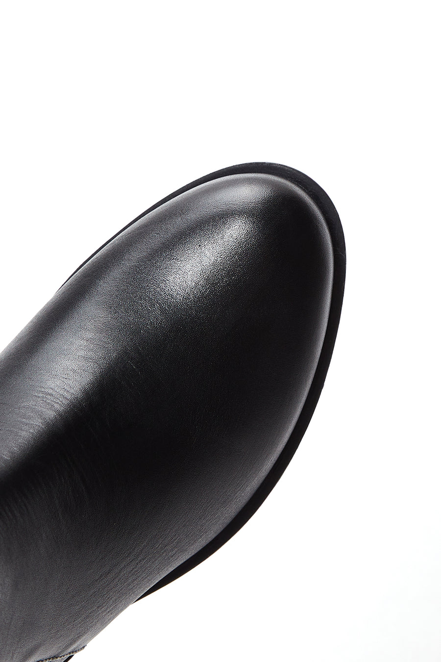Women's Black Leather Heeled Boots