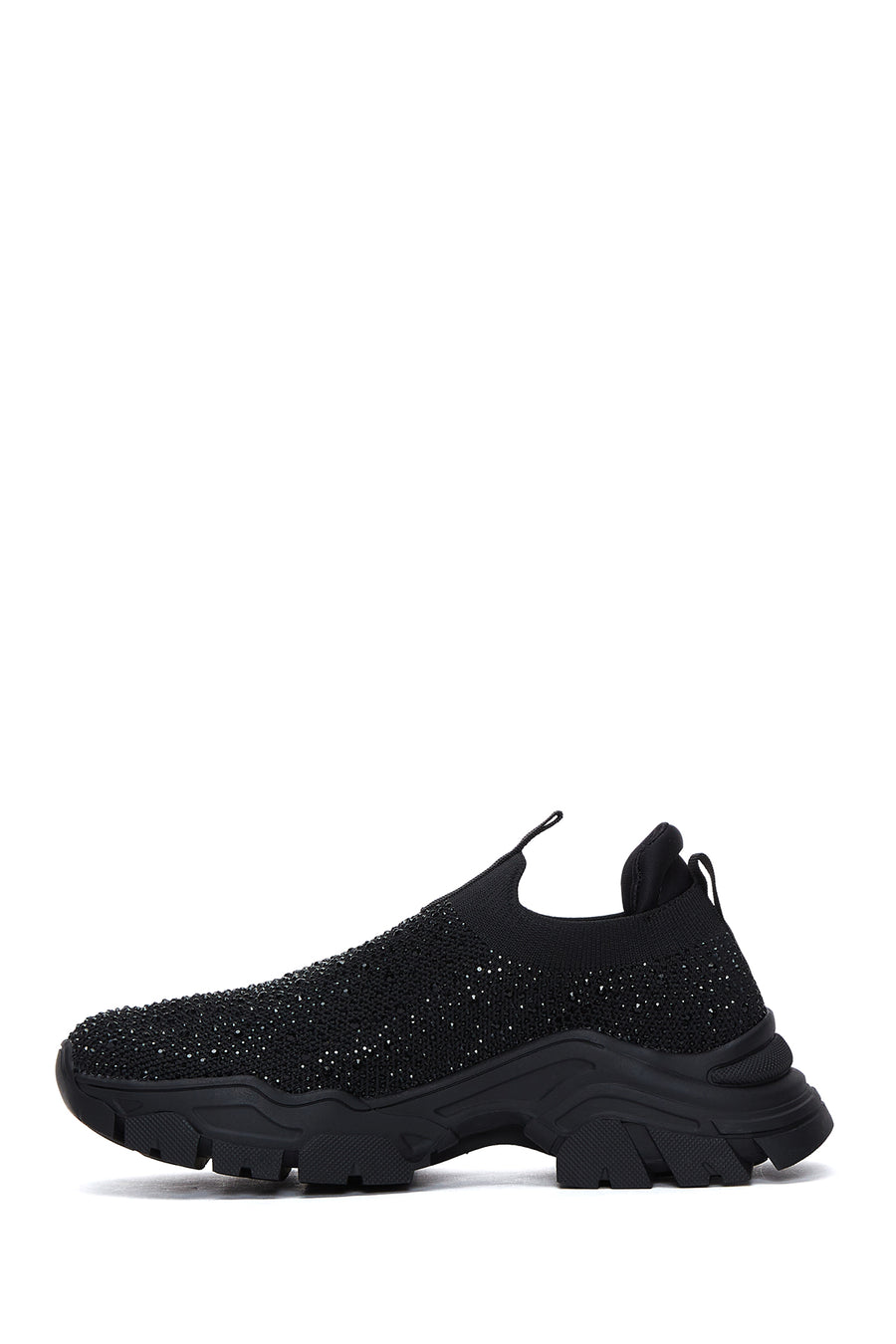 Women's Black Stone Thick Soled Sneaker