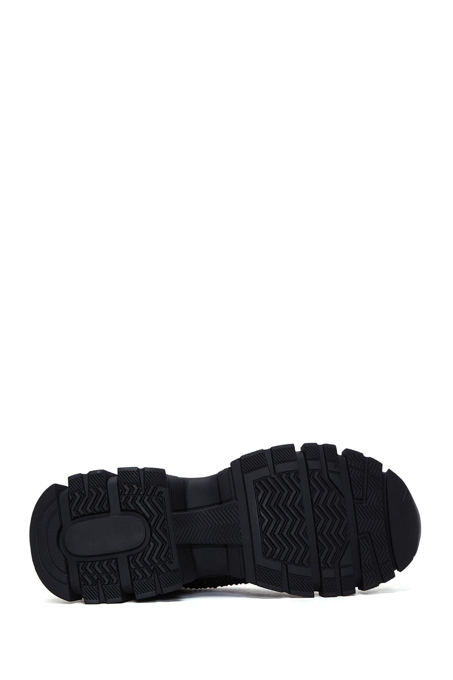 Women's Black Stone Thick Soled Sneaker