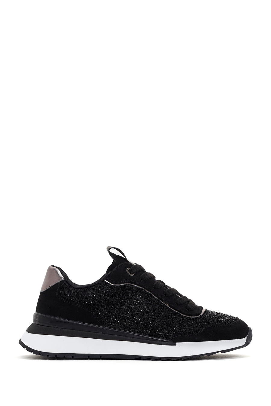 Women's Black Thick Soled Stone Sneaker 23WFD431314 | Derimod