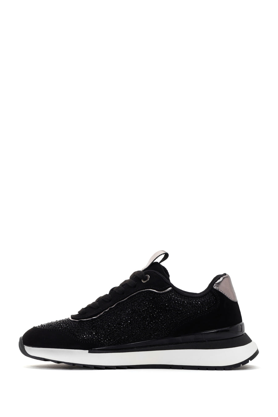 Women's Black Thick Soled Stone Sneaker