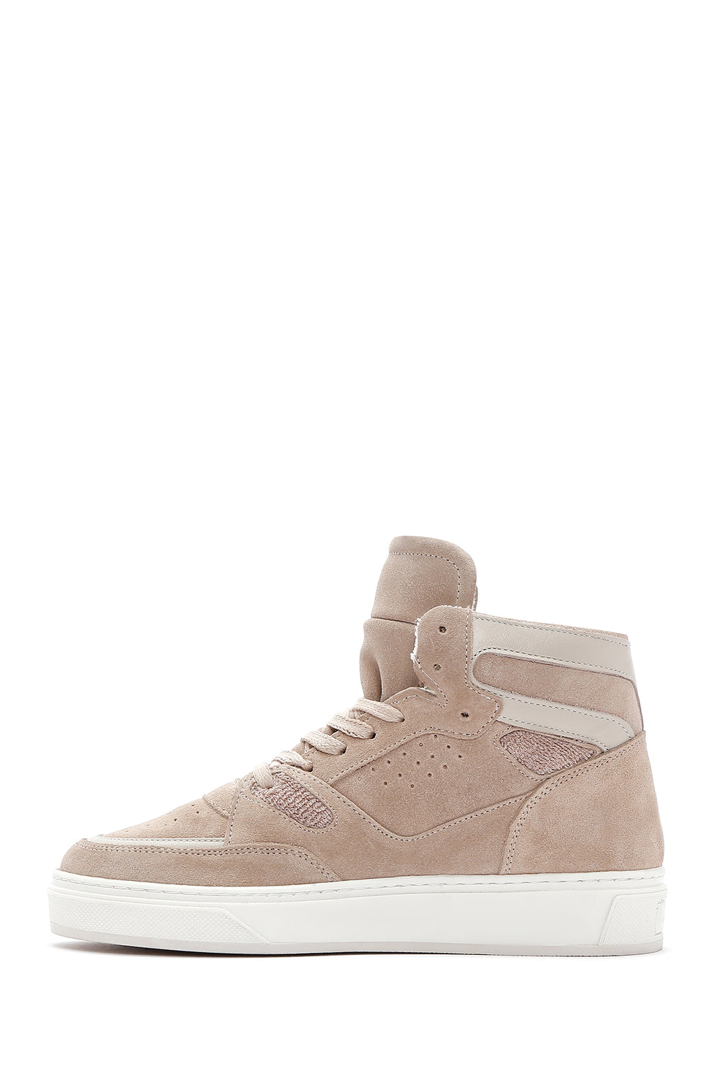 Kadın Bej Süet Deri Bilekli Sneaker