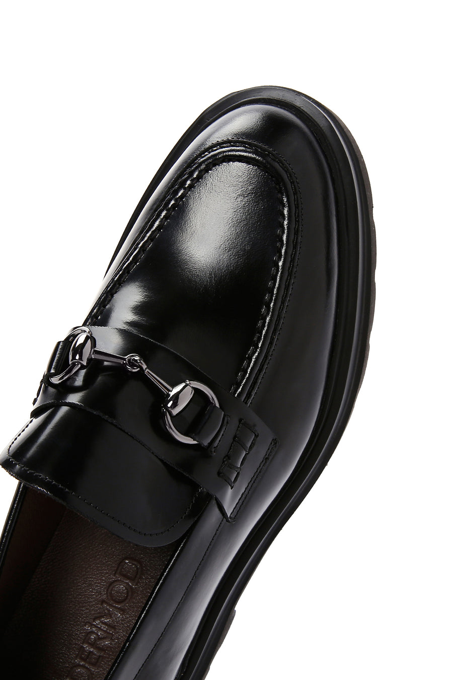 Men's Black Patent Leather Buckle Thick Soled Casual Loafer