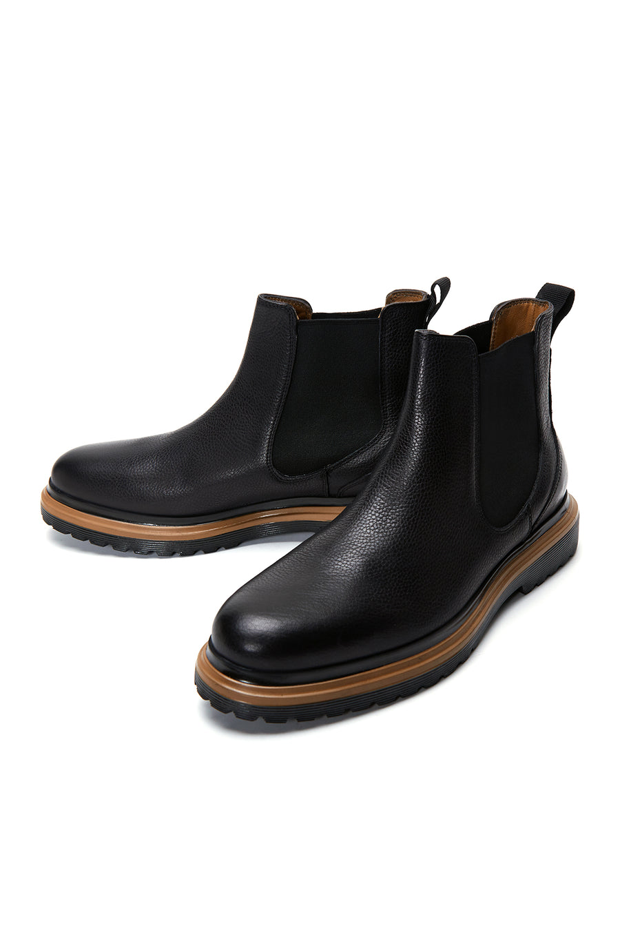 Men's Black Leather Casual Chelsea Boots