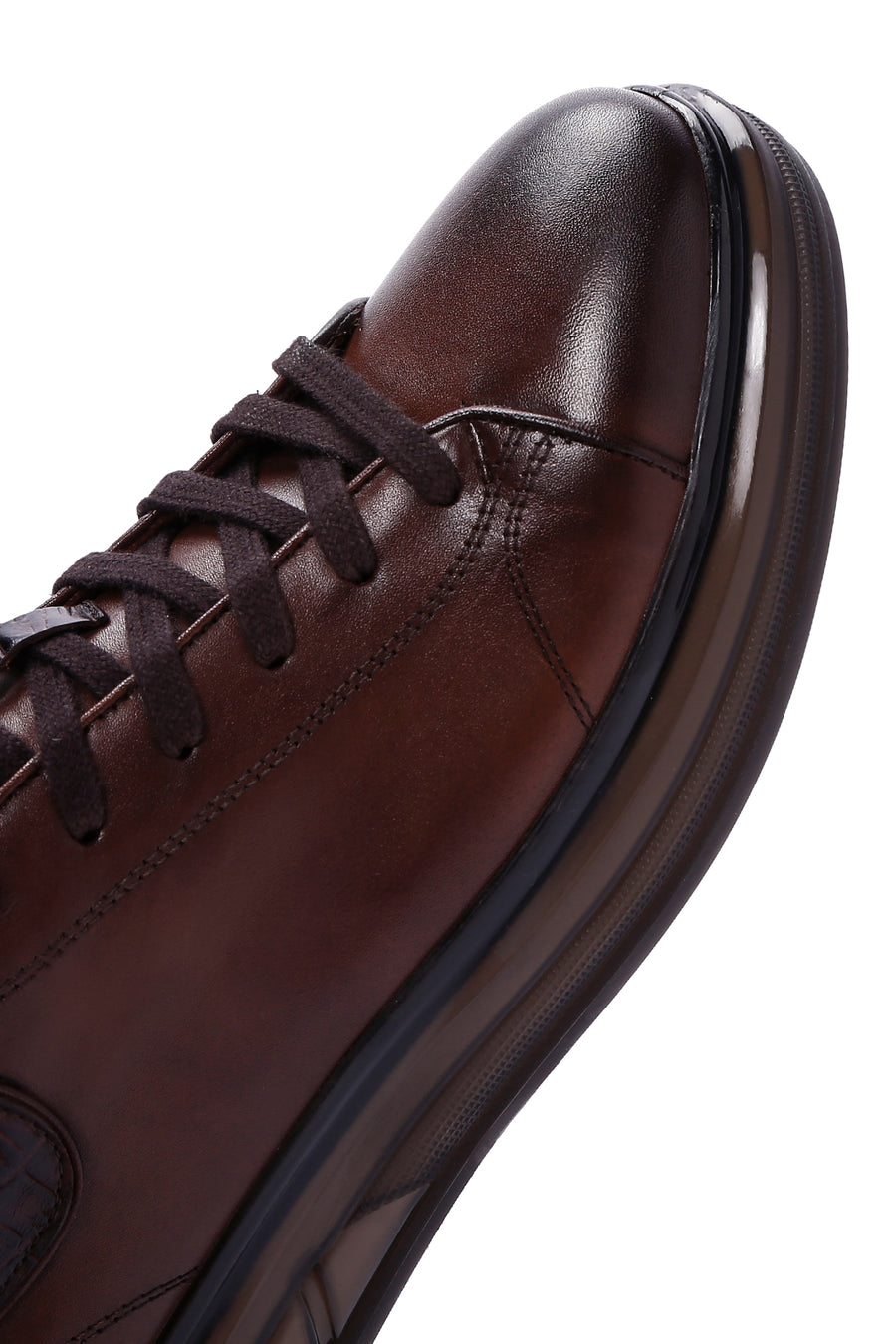 Erkek Kahverengi Deri Sneaker
