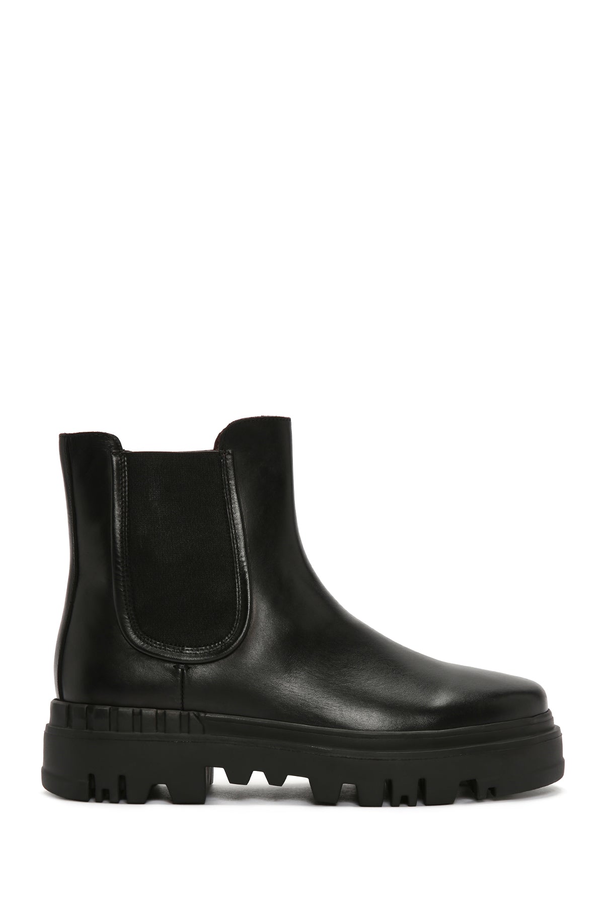 Men's Black Thick Soled Leather Chelsea Boots 23WFD618218 | Derimod
