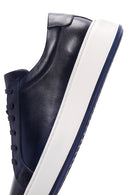Erkek Lacivert Deri Sneaker | Derimod