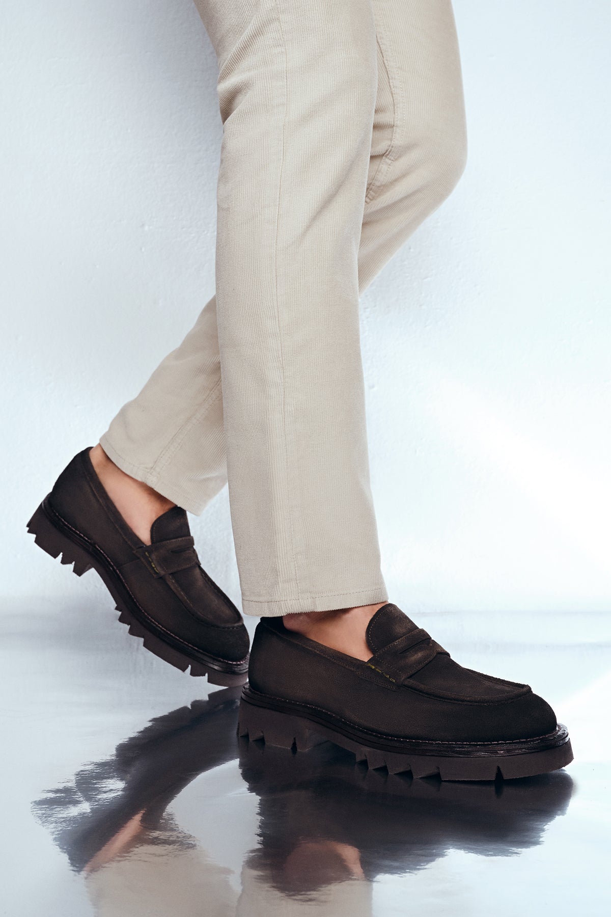 Men's Khaki Suede Leather Casual Loafer 23WFD624810 | Derimod