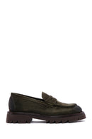 Men's Khaki Suede Leather Casual Loafer | Derimod