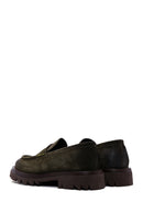 Men's Khaki Suede Leather Casual Loafer | Derimod