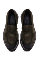 Men's Khaki Suede Leather Casual Loafer | Derimod