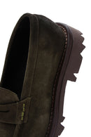 Men's Khaki Suede Leather Casual Loafer | Derimod
