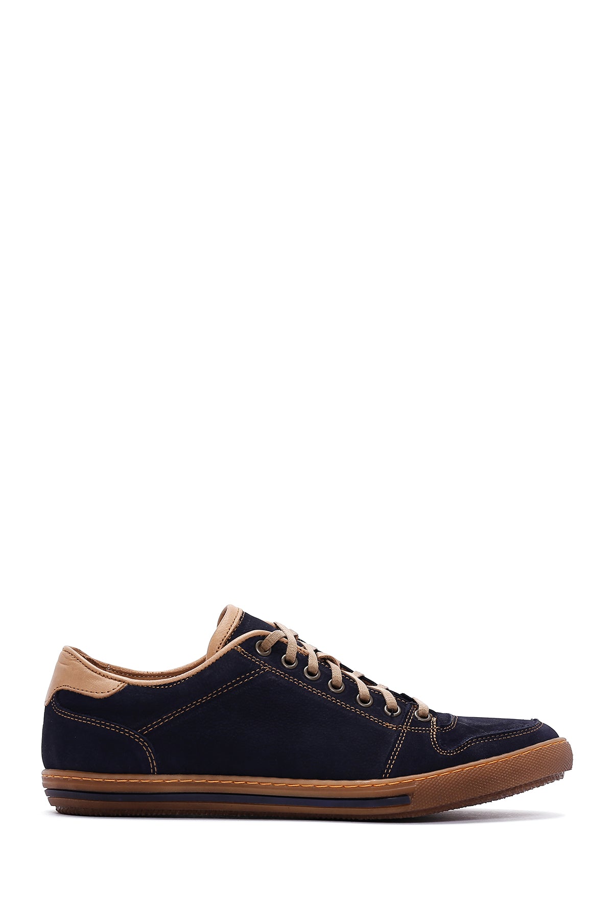 Men's Navy Blue Nubuck Leather Sneaker 23WFD6392V3 | Derimod