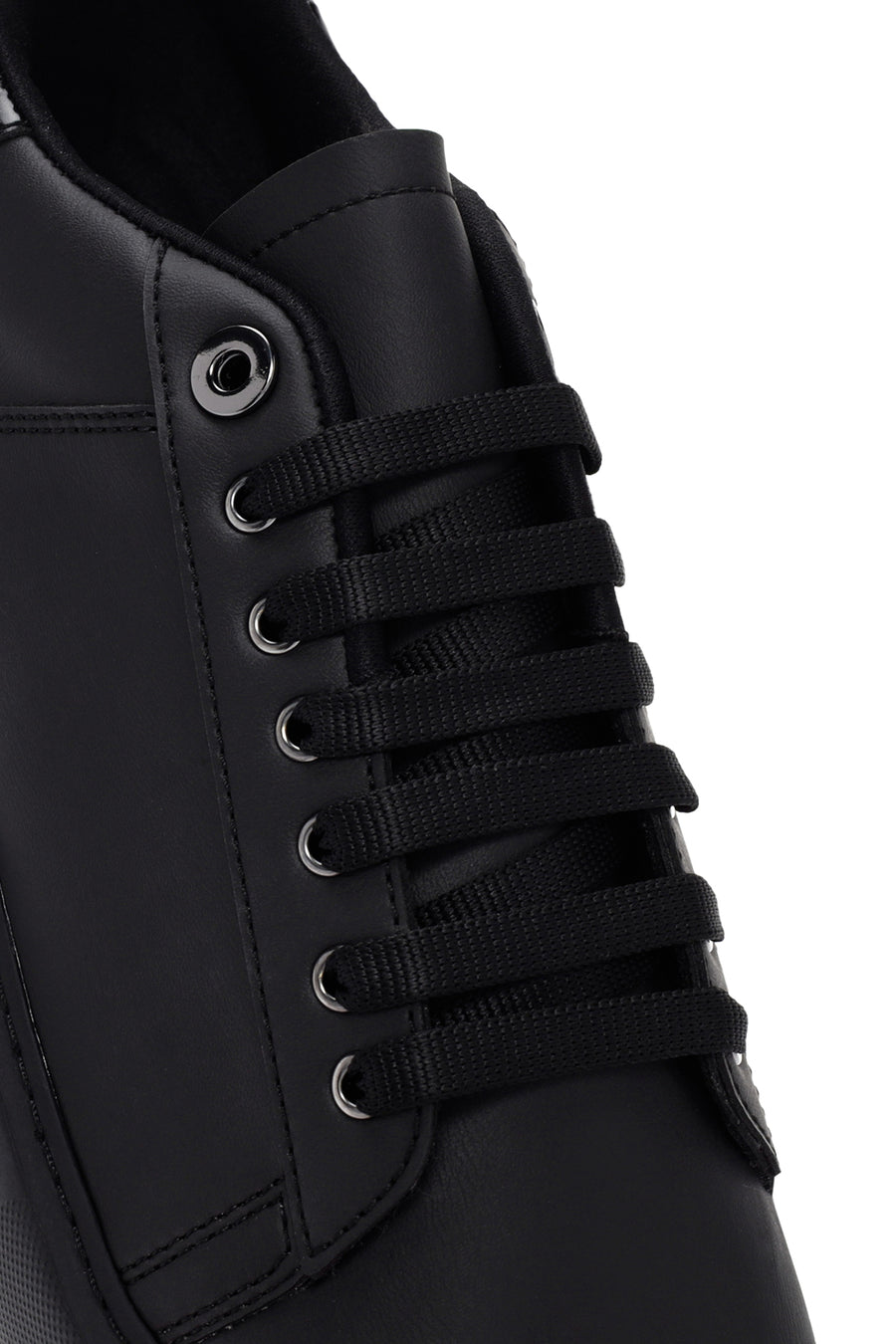Erkek Siyah Bağcıklı Kalın Tabanlı Sneaker