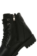Men's Black Leather Zippered Casual Boots | Derimod