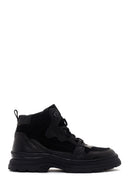 Men's Black Suede Detailed Casual Leather Boots | Derimod