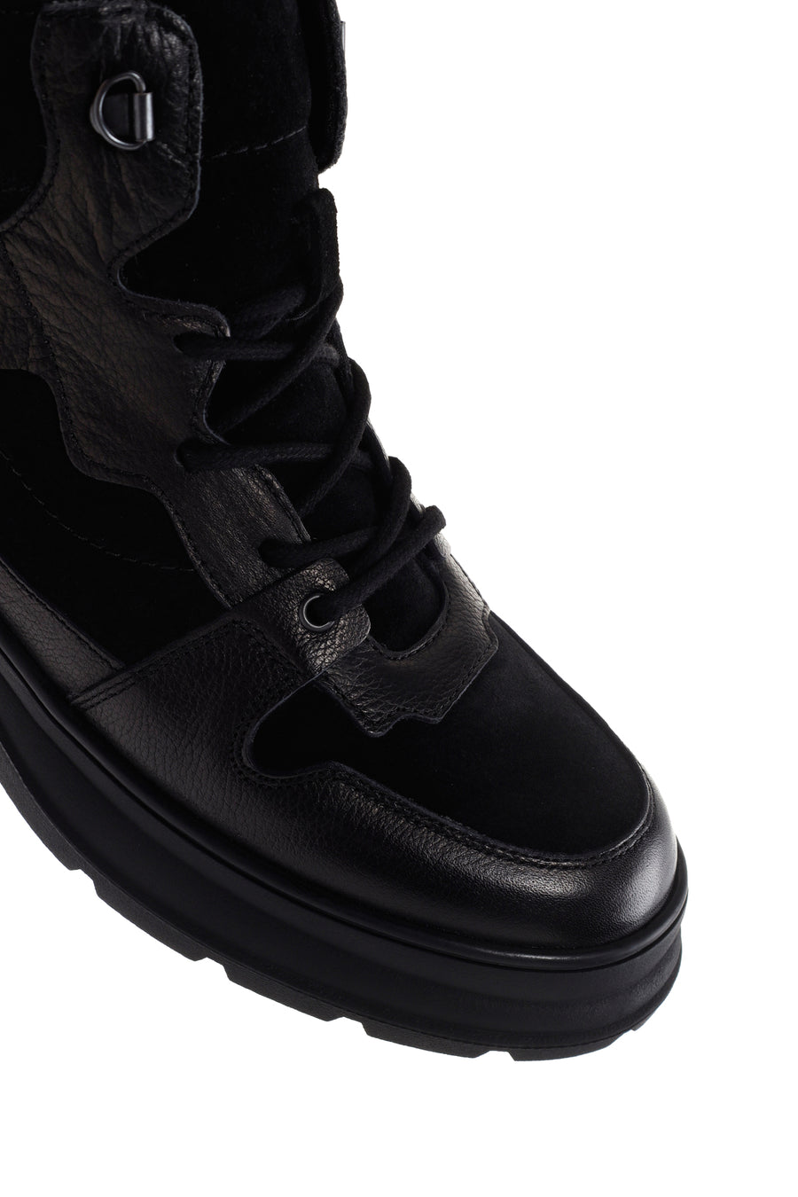 Men's Black Suede Detailed Casual Leather Boots