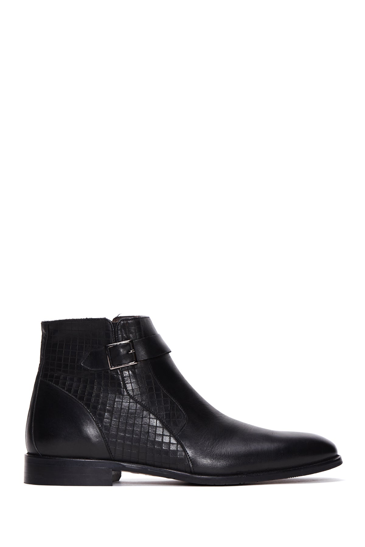 Men's Black Leather Classic Zipper Boots 23WFD674718 | Derimod