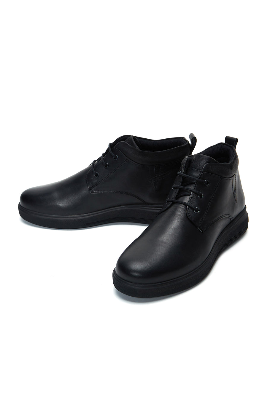 Men's Black Leather Casual Boots