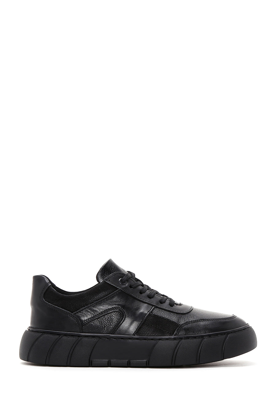 Erkek Siyah Deri Kalın Tabanlı Sneaker 23WFD694914 | Derimod