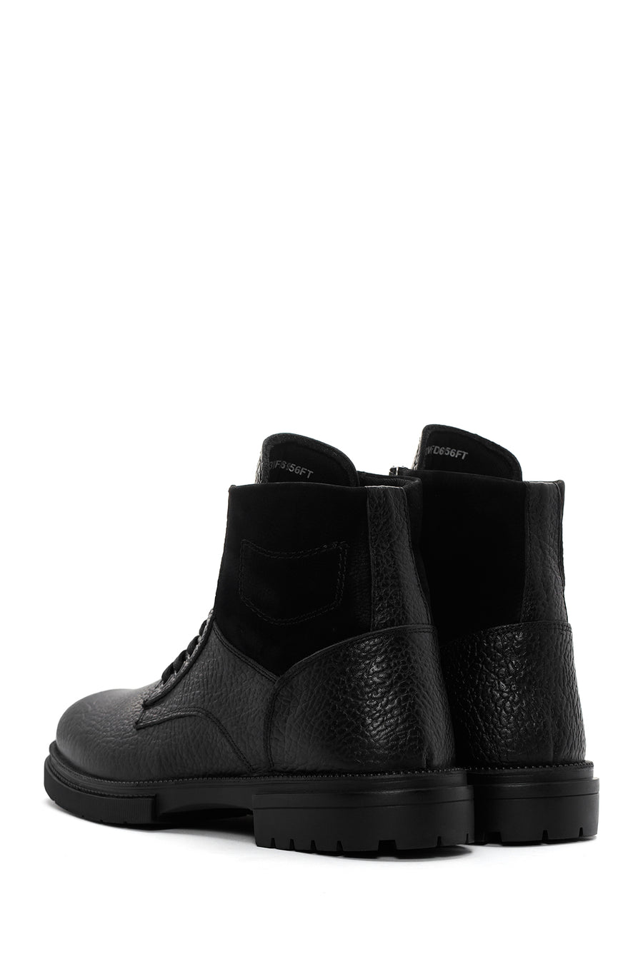 Men's Black Leather Zippered Casual Boots