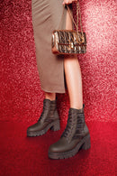 Women's Green Thick Heeled Boots | Derimod