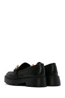 Women's Black Buckle Masculine Loafer | Derimod