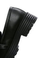 Women's Black Buckle Masculine Loafer | Derimod
