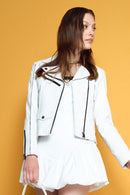 Bella Kadın Beyaz Slim-Fit Biker Deri Ceket | Derimod