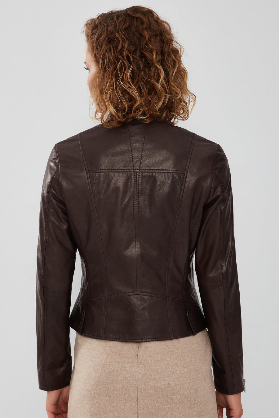 Madison Women's Brown Short Leather Jacket