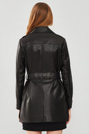Anastasia Women's Black Leather Coat | Derimod