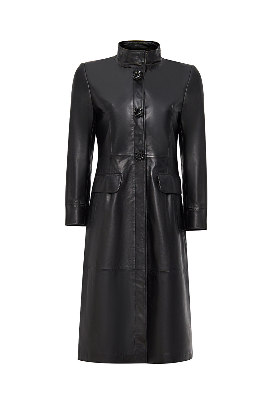Mirella Women's Black Fur Leather Coat