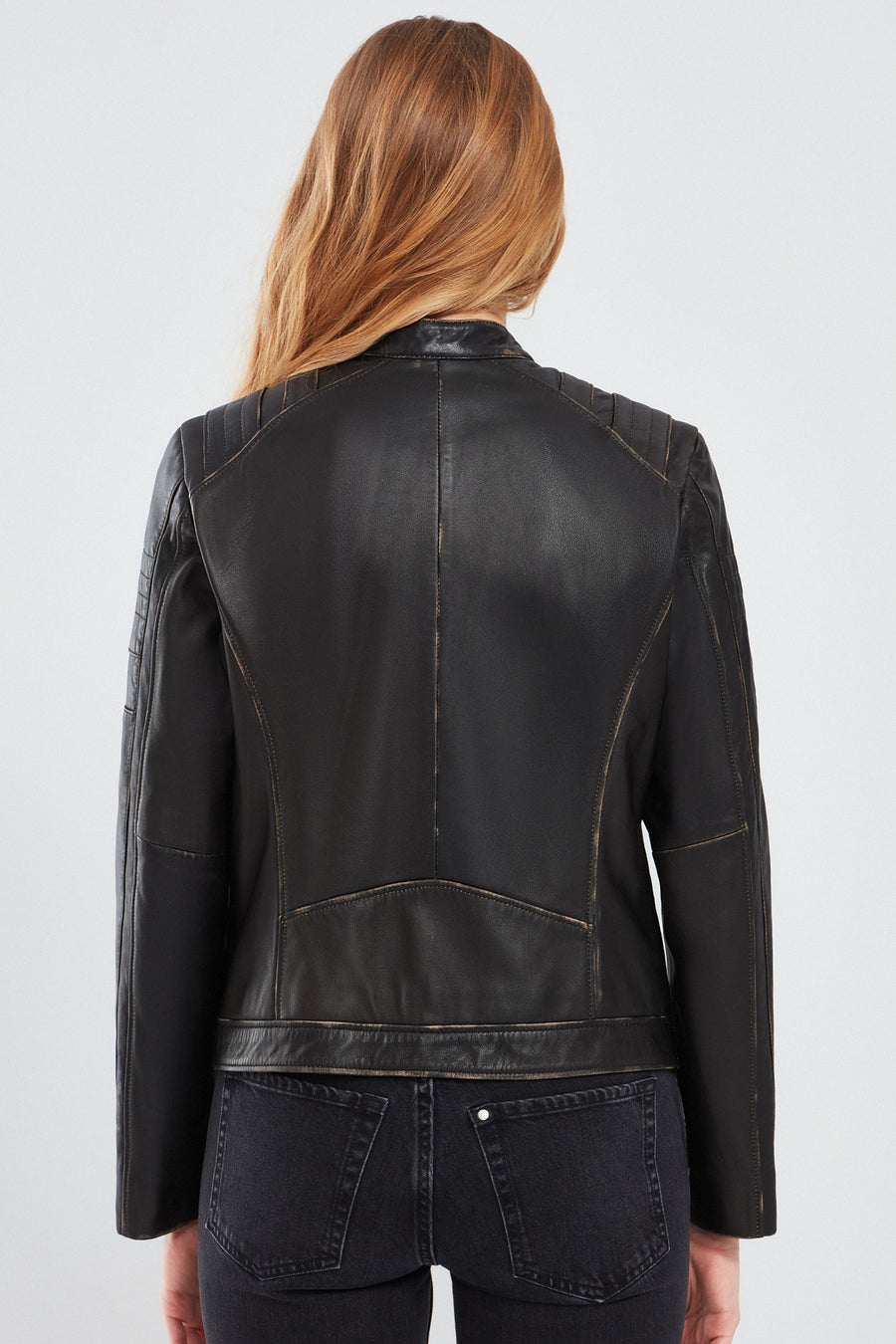 Tampa Women's Bronze Emblem Sports Leather Coat
