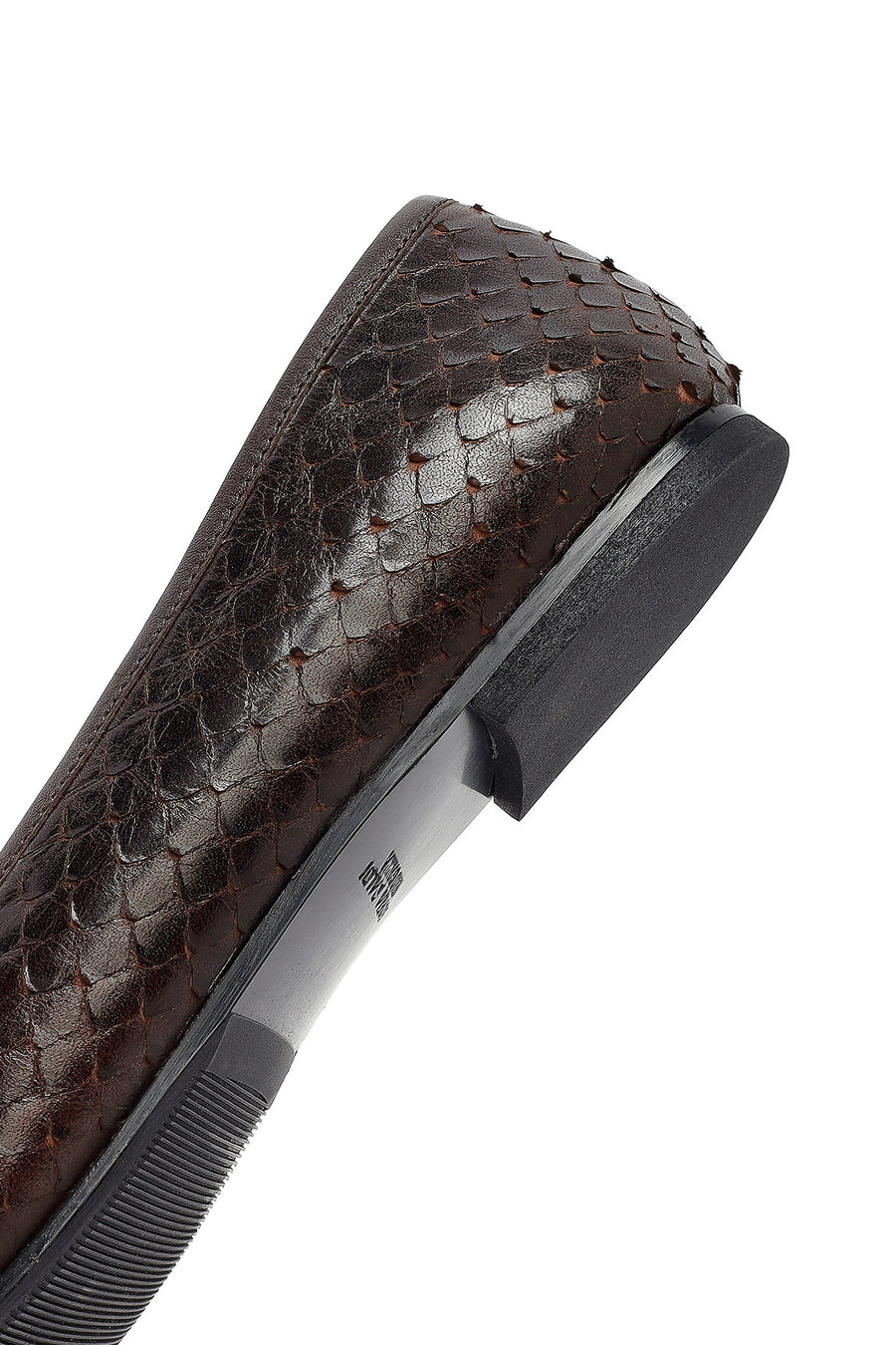 Woman Brown Patterned Leather Babet