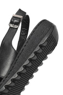 Kadın Siyah Tokalı Konfor Deri Sandalet | Derimod