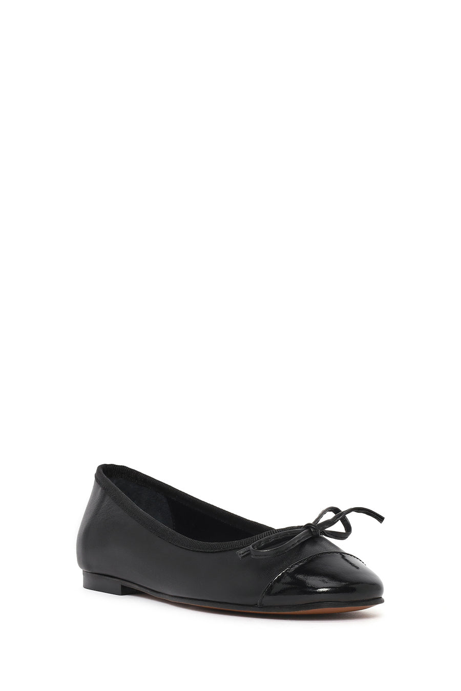 Women's Black Leather Ballerinas