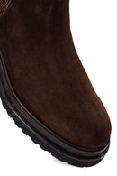 Derimod Black Male Brown Suede Chelsea Boots | Derimod