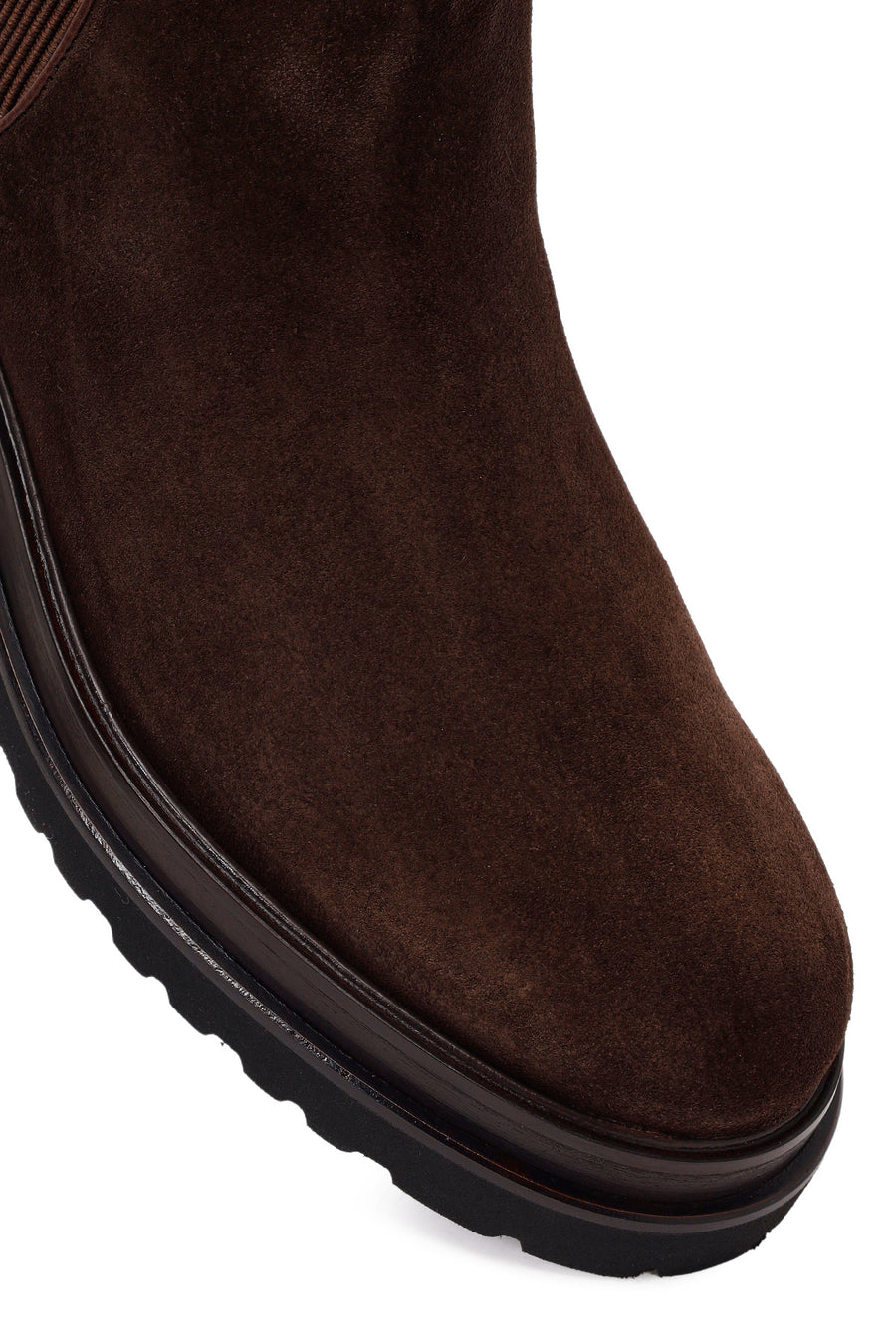 Derimod Black Male Brown Suede Chelsea Boots