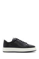 Men's Black Thick Sole Lace Up Leather Sneaker | Derimod