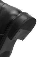 Women's Black Zippered Leather Boots | Derimod