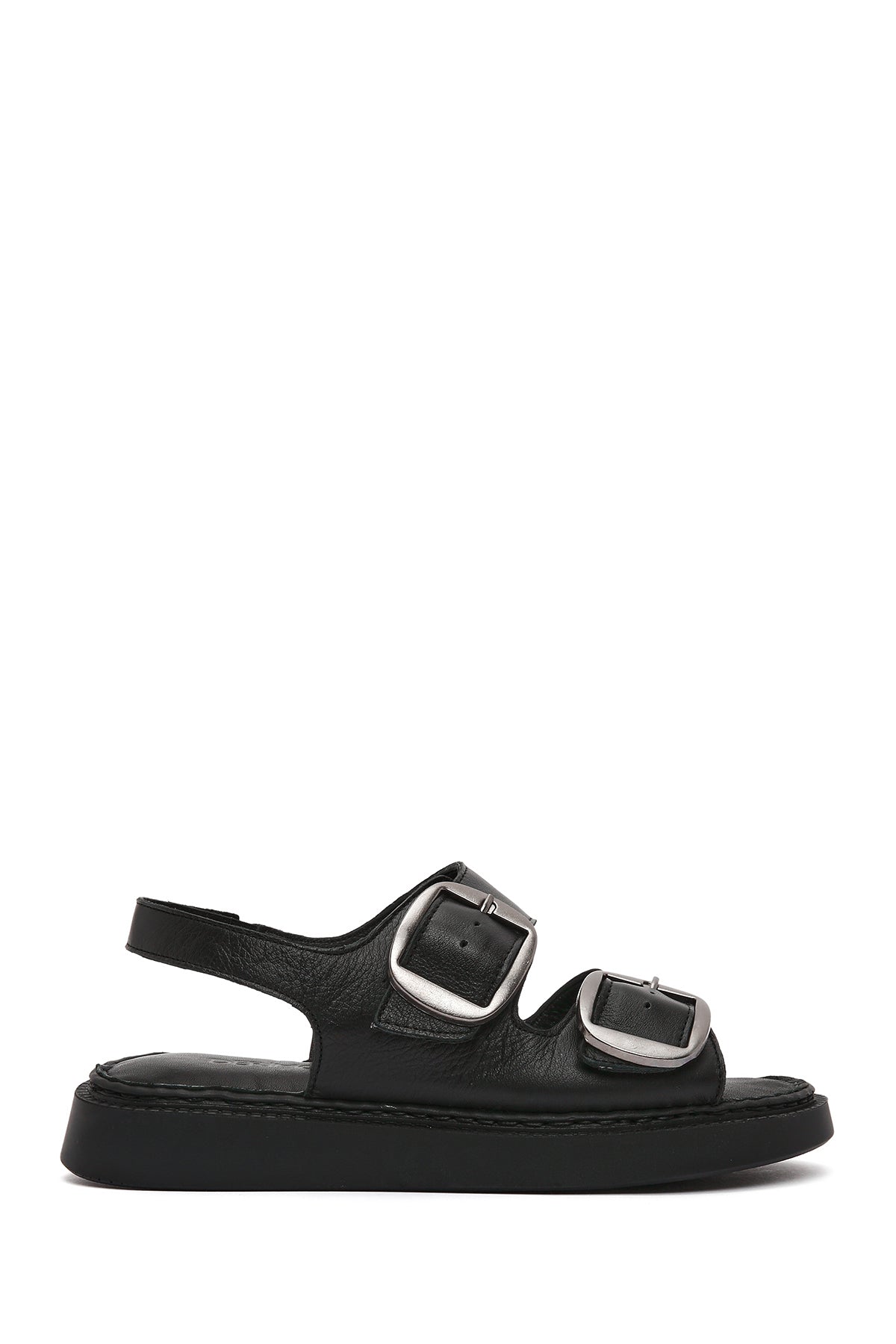Women's Black Thick Soled Leather Comfort Sandals 25SFD340718 | Derimod