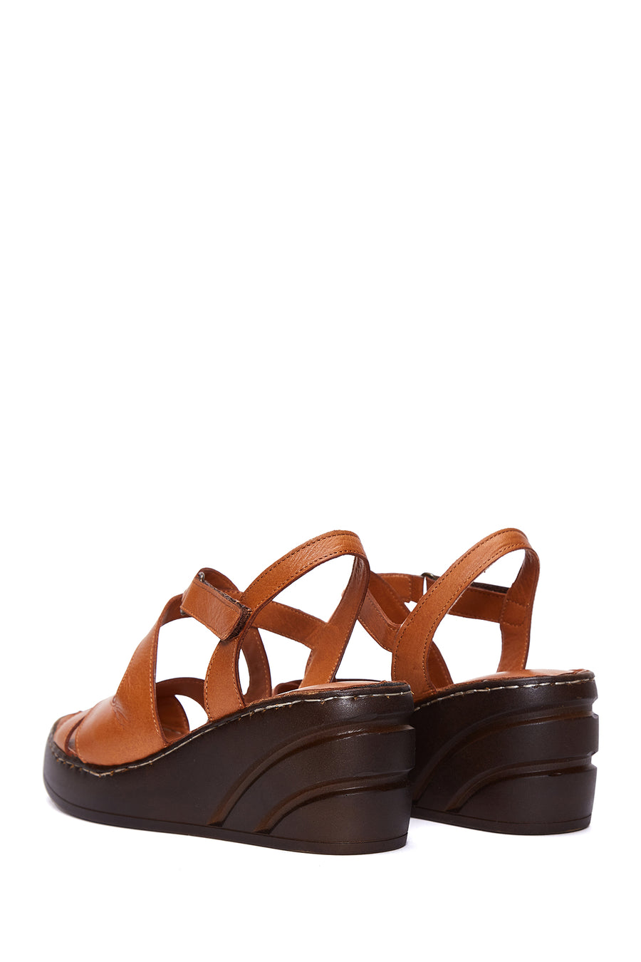 Women's Leather Wedge Heel Comfort Sandals