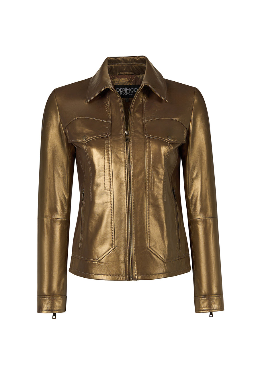 Loretta Woman Bronze Short Leather Jacket