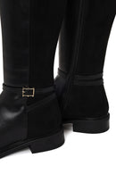 Woman Black Zip Closure Buckle Detailed Boots | Derimod