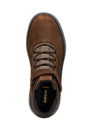 Geox Men Brown U Granito + Grip B Abx C - Oil Laced Leather Outdoor Boot | Derimod