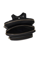 Woman Black Leather Backpack | Derimod