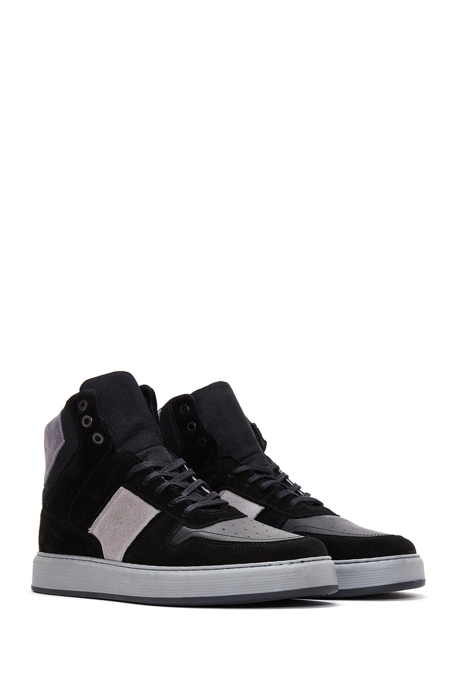 Men's Black Leather High Top Sneaker