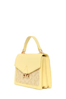 Women's Yellow Long Strap Patterned Shoulder Bag | Derimod